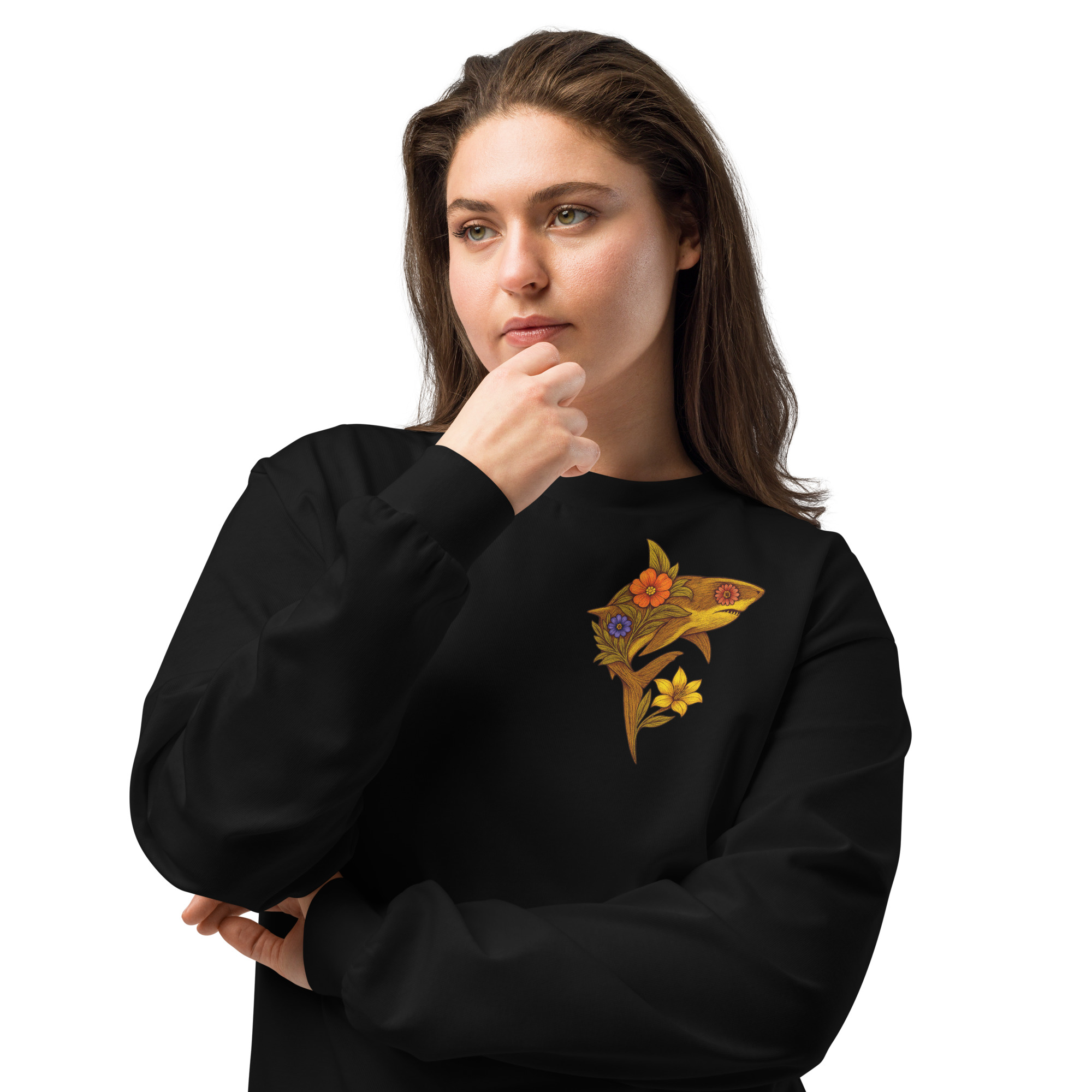 Flower Shark Premium Heavyweight Long Sleeve - Image 2