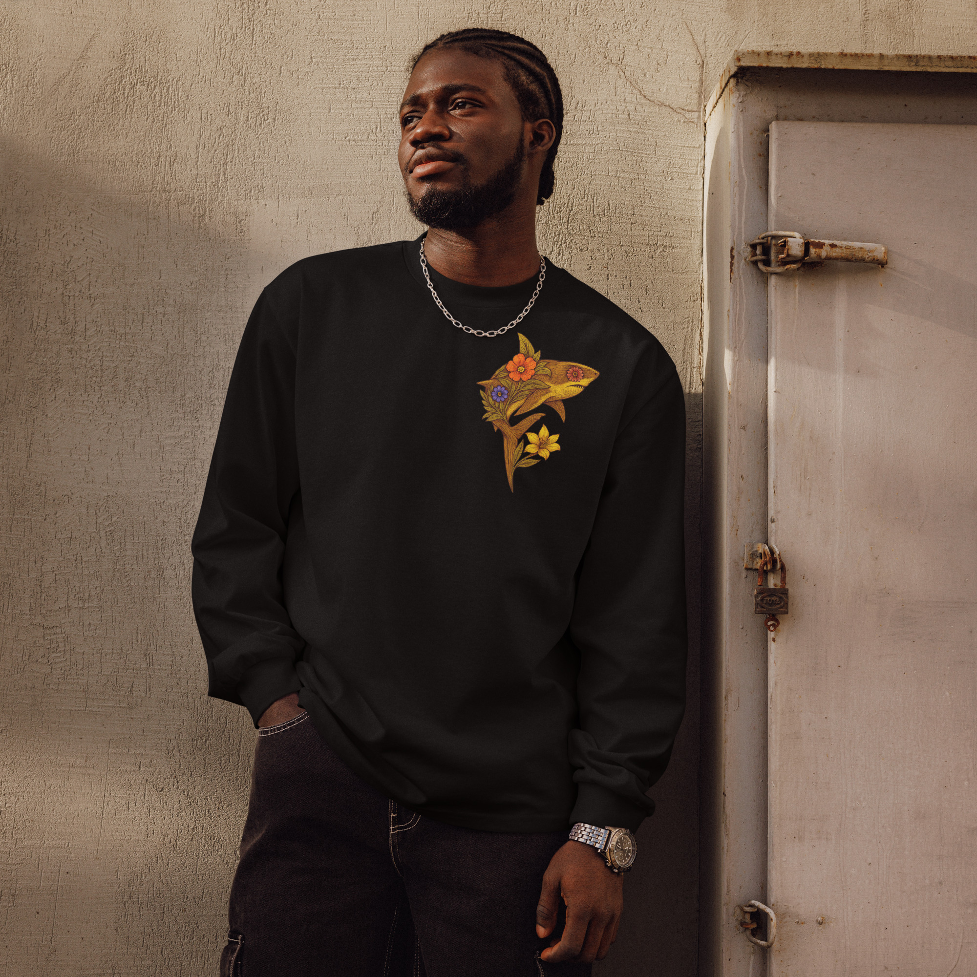 Flower Shark Premium Heavyweight Long Sleeve - Image 16