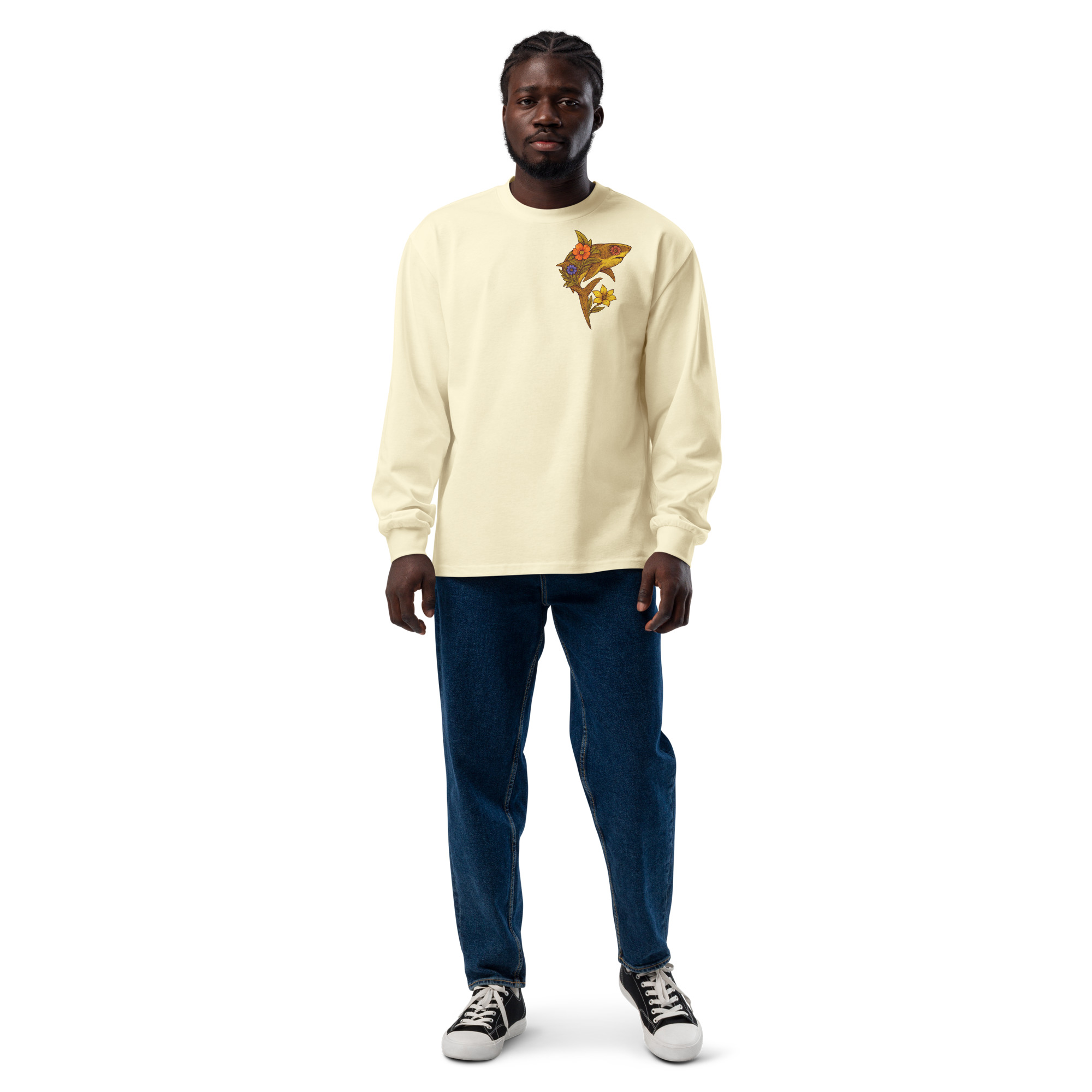 Flower Shark Premium Heavyweight Long Sleeve - Image 8