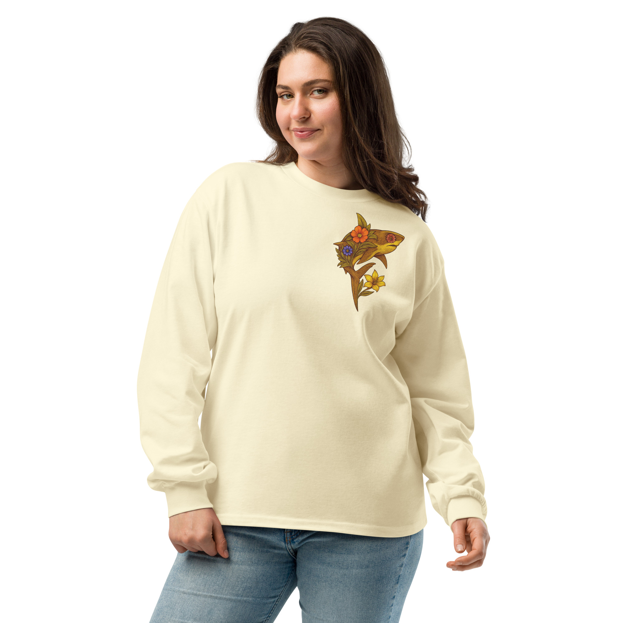 Flower Shark Premium Heavyweight Long Sleeve - Image 9
