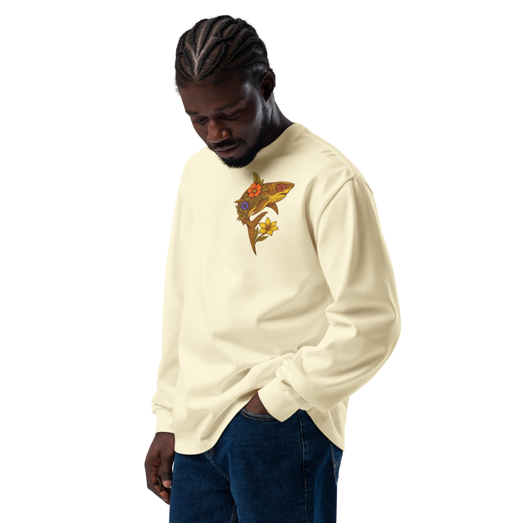 Flower Shark Premium Heavyweight Long Sleeve - Image 7