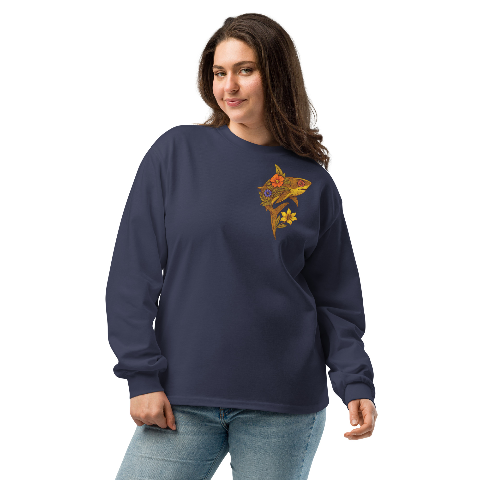 Flower Shark Premium Heavyweight Long Sleeve - Image 6