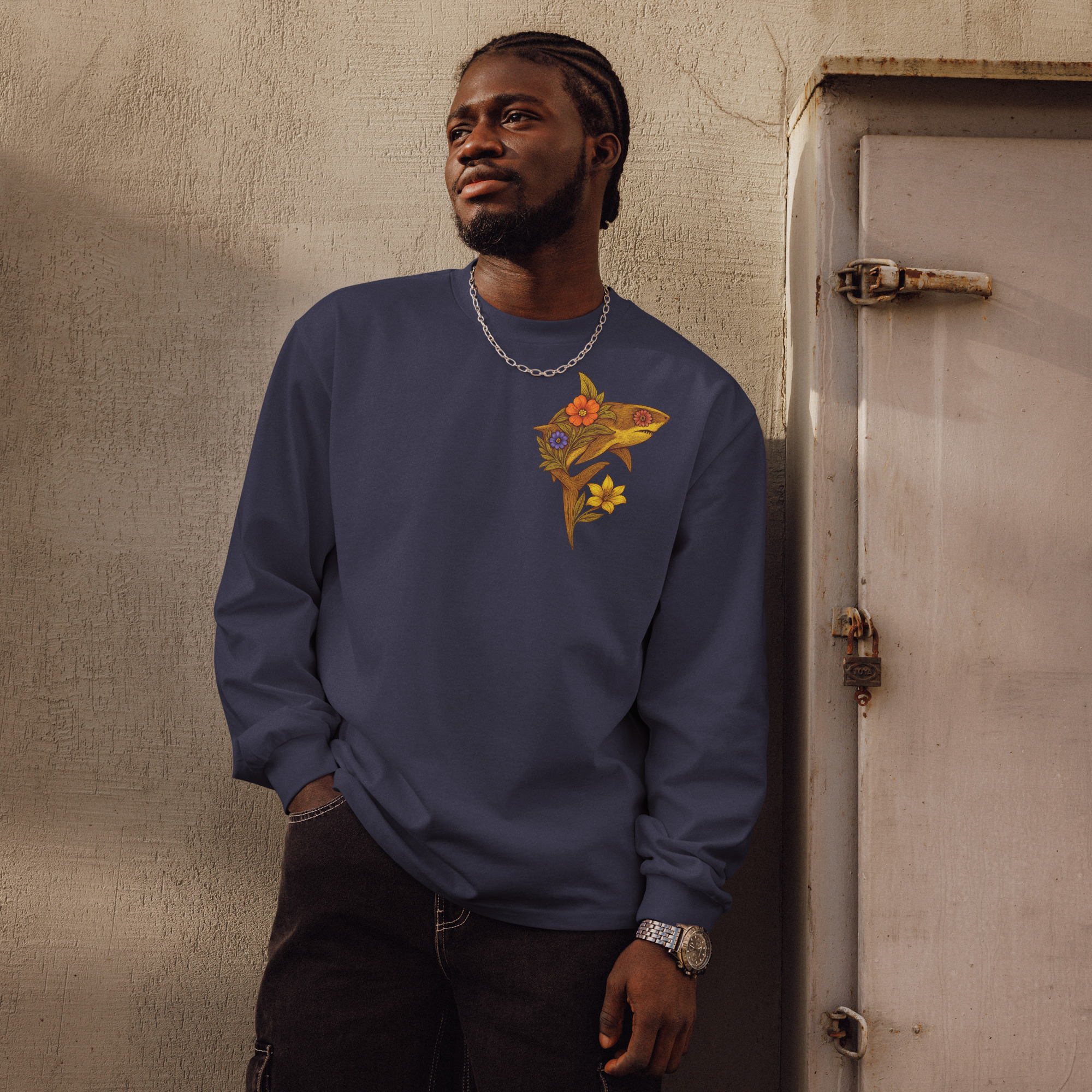Flower Shark Premium Heavyweight Long Sleeve - Image 17